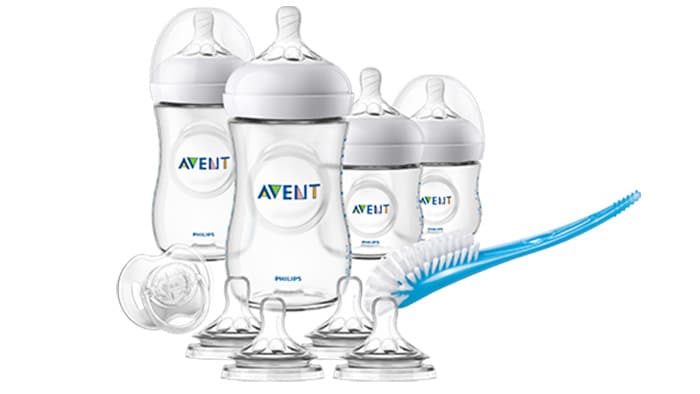 Philips Avent Set de regalo de biberones para recién nacidos: 4 biberones,  2 tetinas de repuesto, chupete ultra soft y escobilla para biberón, bebés  de 0-12 meses (modelo SCD838/13) : : Bebé