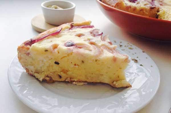 Сырный торт с луком пореем