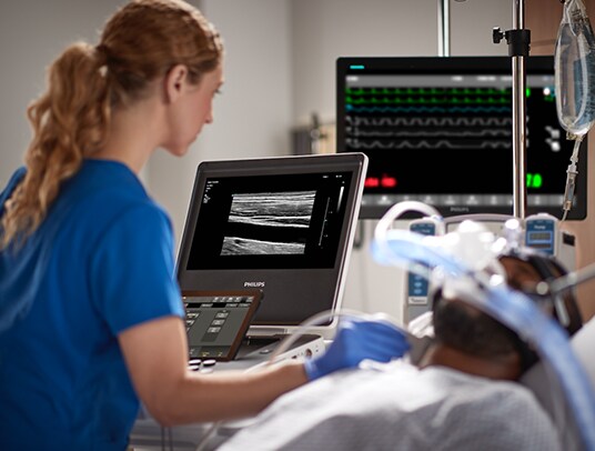 woman doing an ultrasound