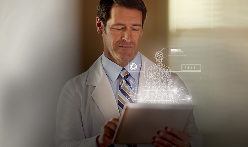 A physician getting a 360-degree view of a patient