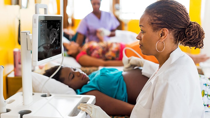 Woman receiving UltraSound