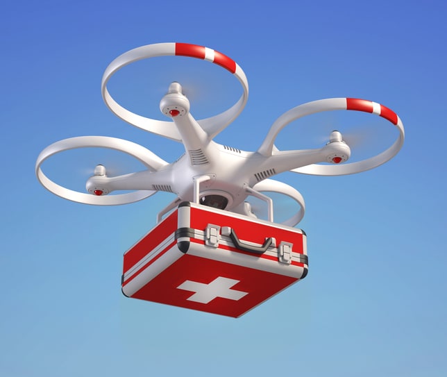 Drone with first aid kit