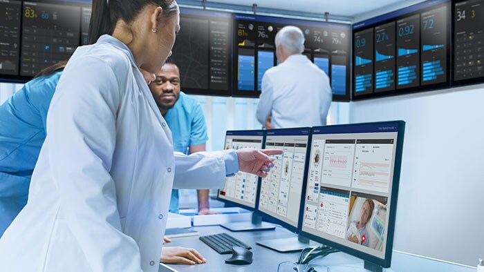 Download image (.jpg) Proprietary predictive algorithm enhances Centralized Virtual Clinical Operations to provide decision support and intervention for ICU patients (opens in a new window)