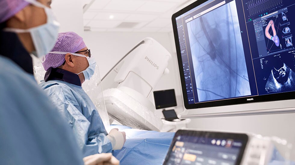 A Philips Azurion Image-Guided Therapy system in use