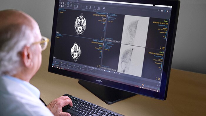 Radiologist reviewing a case -  