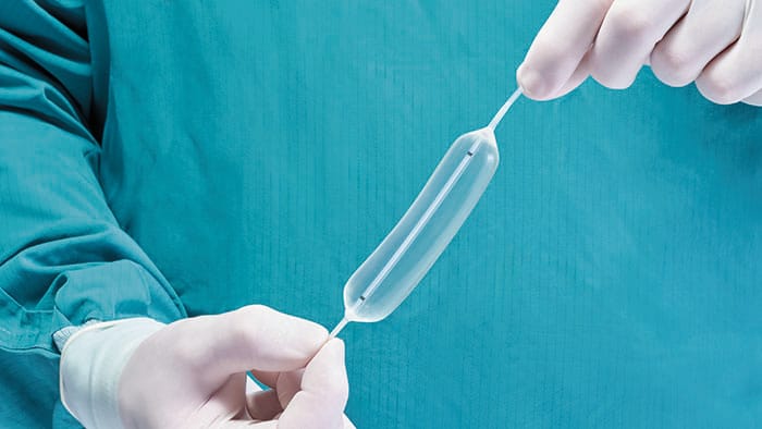 The inflated Philips Bridge Plus Balloon -  