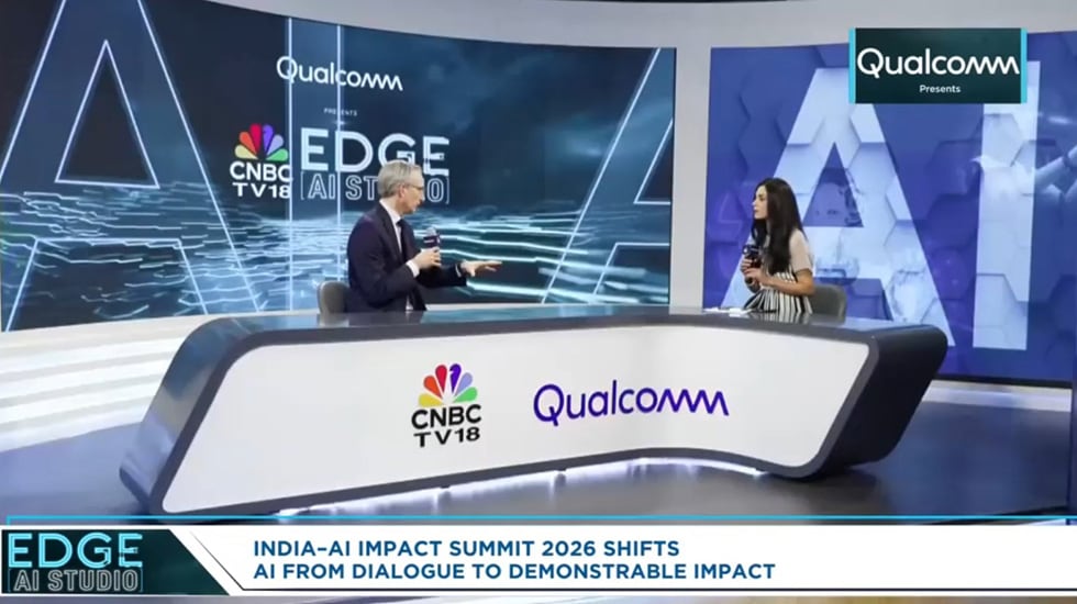 Philips CEO Roy Jakobs with CNBC-TV18 at the India AI Summit 2026