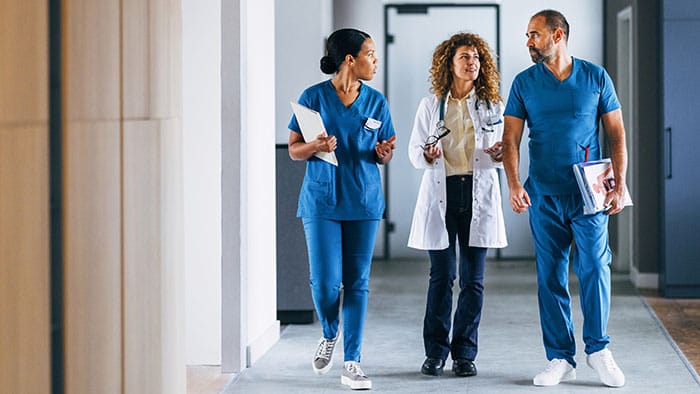 Healthcare professionals in discussion -  