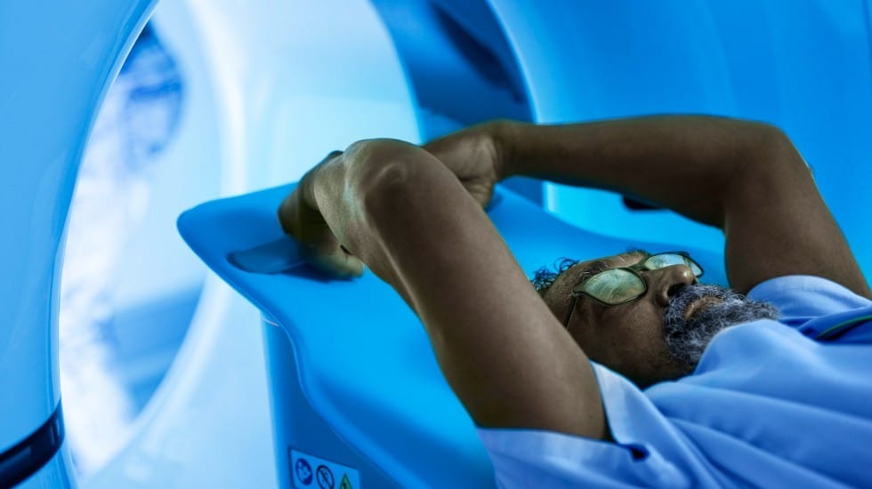 Patient before receiving CT scan