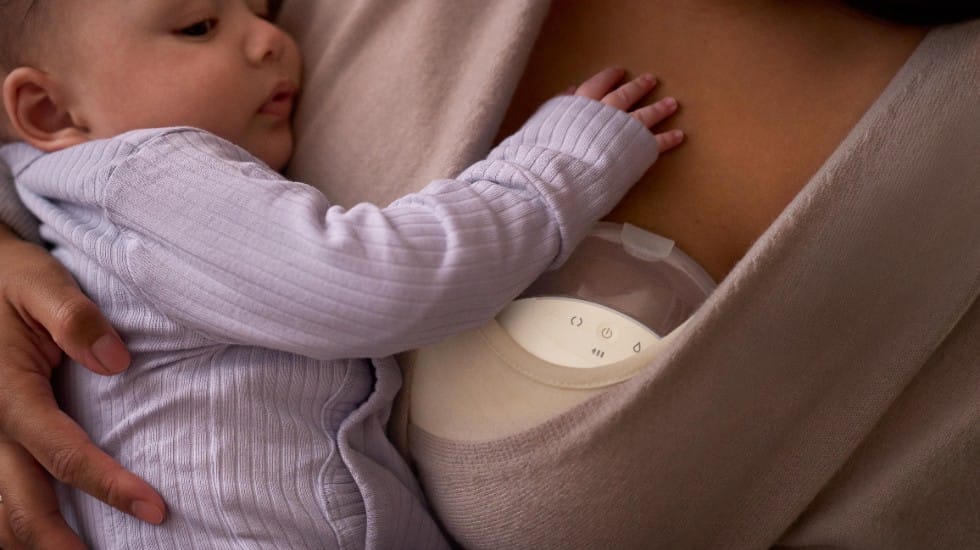 Philips Avent Natural Care Wearable Breast Pump worn discreetly in a bra