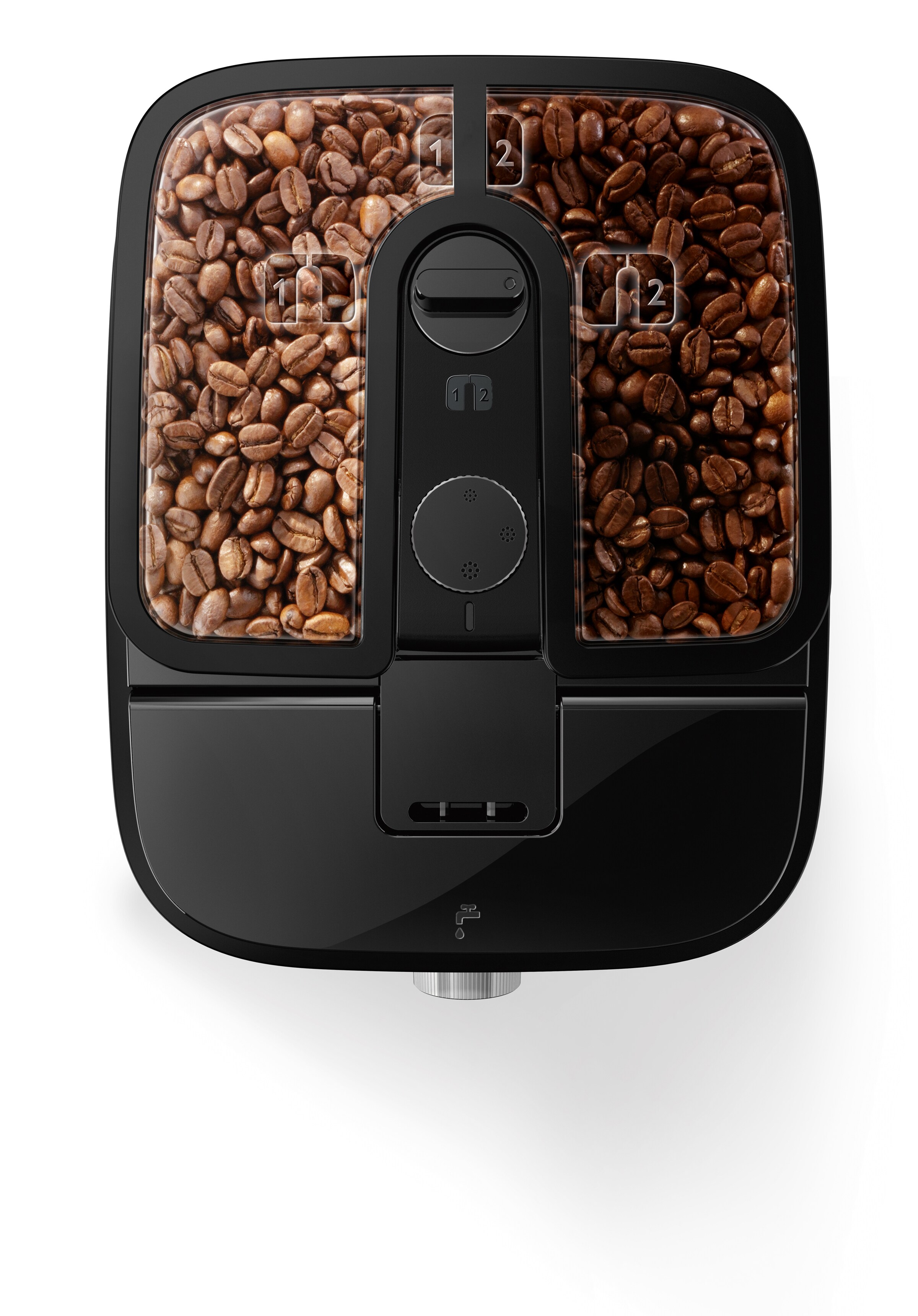 Filterkaffee 2.0 Philips Grind & Brew mit zwei Bohnenbehältern