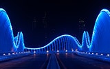 Meydan Bridge in Dubai lit with Philips Color Kinetics LEDs